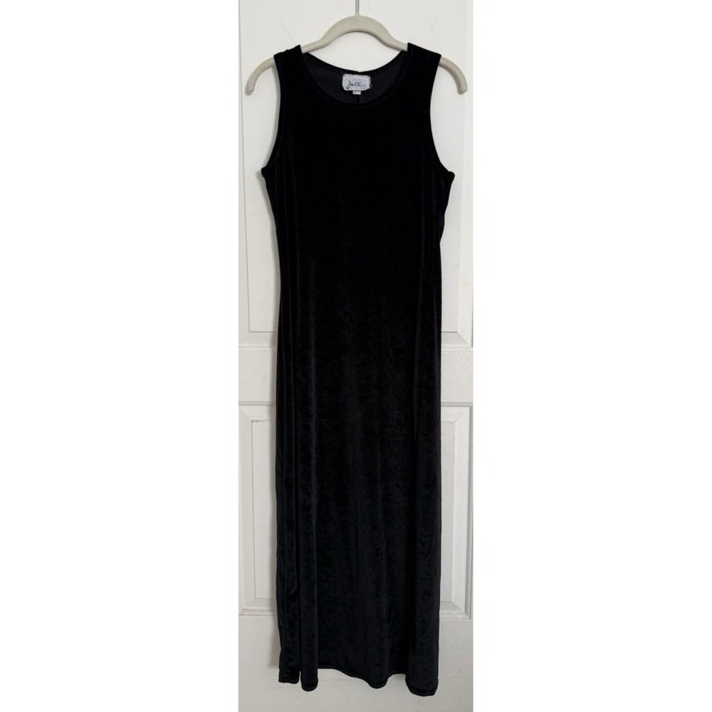 Vintage velvet black maxi dress womens Large grunge goth 90s dark moody witchy